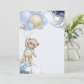 Invitation Vide Ajoutez votre propre ours en peluche bleu que (Debout devant)