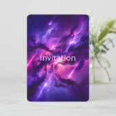 Invitation Vide cosmique néon violet (Debout devant)