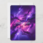 Invitation Vide cosmique néon violet (Devant)