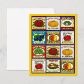 Invitation vide de partie d'étiquettes végétariens (Devant / Derrière)