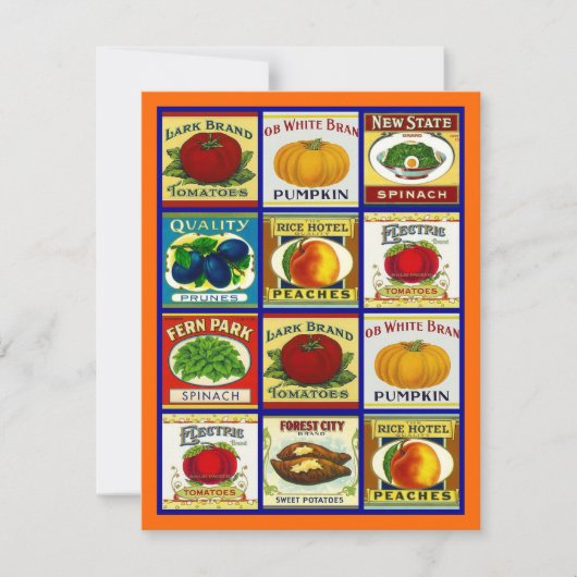 Invitation vide de partie d'étiquettes végétariens (Devant)