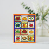 Invitation vide de partie d'étiquettes végétariens (Debout devant)