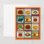 Invitation vide de partie d'étiquettes végétariens (Devant / Derrière)