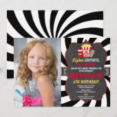 Invitation Vidéo de la fête de cinéma nuit anniversaire photo (Devant / Derrière)