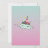 Invitation Vidéo et frissons Anniversaire de l'Unicorne Slepo (Dos)