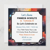 Invitation Vidéo Game Boy's Birthday Party (Dos)