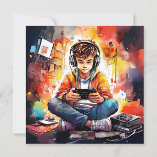 Invitation Vidéo Game Boy's Birthday Party