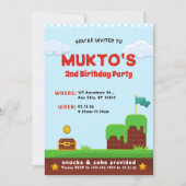 Invitation Vidéo Jeu 2ème fête d'anniversaire | Modèle de mod (Devant)