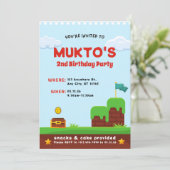 Invitation Vidéo Jeu 2ème fête d'anniversaire | Modèle de mod (Debout devant)