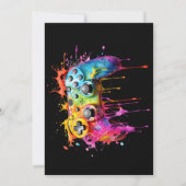 Invitation Vidéo Jeu Gamer Fille Anniversaire Fête (Dos)