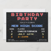 Invitation Vidéo Jeu High Score Retro 10e fête d'anniversaire (Devant)