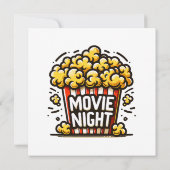 Invitation Vidéo Night Delight Jouer Popcorn (Dos)