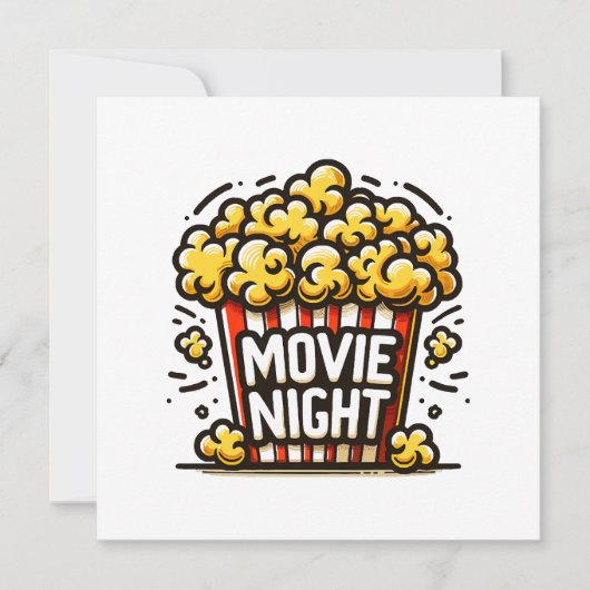 Invitation Vidéo Night Delight Jouer Popcorn (Devant)