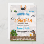 Invitation Vidéo Niveau de jeu jusqu'invitations d'anniversai (Devant / Derrière)