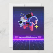 Invitation Vidéo Niveau de jeu vers le haut Anniversaire (Dos)