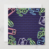 Invitation Vidéo Niveau de jeu vers le haut Anniversaire Fête (Dos)