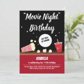 Invitation Vidéo Nuit Anniversaire Popcorn Boire Noir Rouge (Debout devant)