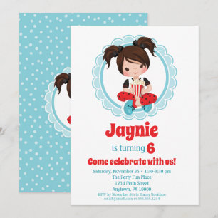 Invitation Vidéo Nuit Cheveux Brown Filles Anniversaire Invit