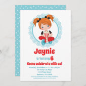 Invitation Vidéo Nuit Cheveux Rouges Filles Anniversaire Invi (Devant / Derrière)