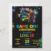 Invitation Vidéo Paint Splash Neon Graffiti Niveau supérieur (Devant)