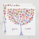 Invitation Vides d'arbre de cercle rétros complètent (Devant / Derrière)