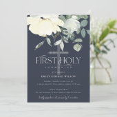 INVITATION VIE DE LA MARINE AQUA BLANCHE PREMIÈRE COMMUNION F (Debout devant)