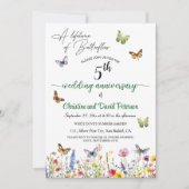 Invitation Vie des papillons 5e anniversaire de Mariage (Devant)