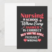 Invitation Vie infirmière | Étudiant à l'école de soins infir (Devant / Derrière)