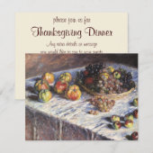 Invitation Vie morte avec pommes et raisins par Claude Monet (Devant / Derrière)