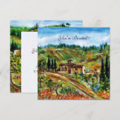 Invitation VIEILLE FERME DANS UN PAYSAGE DE TOSCANE VERTE Rus (Devant / Derrière)