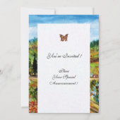 Invitation VIEILLE FERME PAYSAGE DE TOSCANE,jaune vert blanc (Dos)