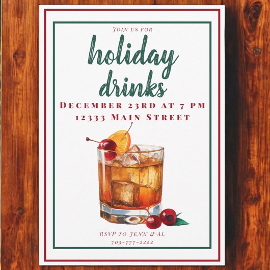 Invitation Vieille mode Boire Noël Fête Boissons