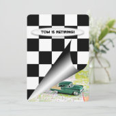 Invitation Vieille voiture de retraite (Debout devant)