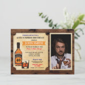 Invitation Vieilli à la perfection Anniversaire Bois Whisky P (Debout devant)