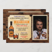 Invitation Vieilli à la perfection Anniversaire Bois Whisky P (Devant / Derrière)