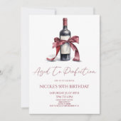 Invitation Vieilli À La Perfection Bow Vin Rouge Anniversaire (Devant)