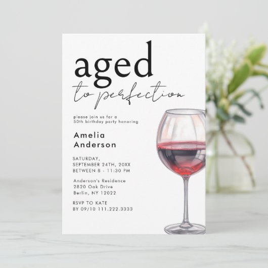 Invitation Vieilli À La Perfection Vins Simplement N'Importe  (Debout devant)