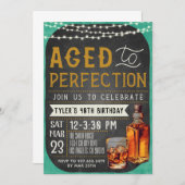 Invitation Vieilli à Perfection Whiskey Anniversaire Invitati (Devant / Derrière)