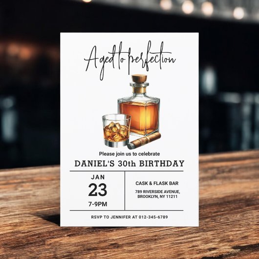 Invitation Vieilli à Perfection Whisky Cigar 30e anniversaire