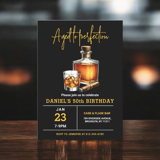 Invitation Vieilli à Perfection Whisky Cigar 50e anniversaire