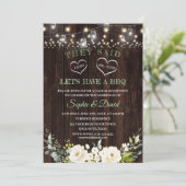 Invitation Vielle grange Florale Blanche Après J'AI FAIT BBQ  (Debout devant)