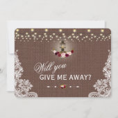 Invitation Vielle Lanterne Florale Rustique Me Donnerez-Vous (Devant)