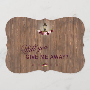 Invitation Vielle Lanterne Florale Rustique Me Donnerez-Vous