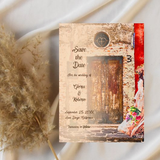 Invitation Vielle ville colorée Mariage mexicain