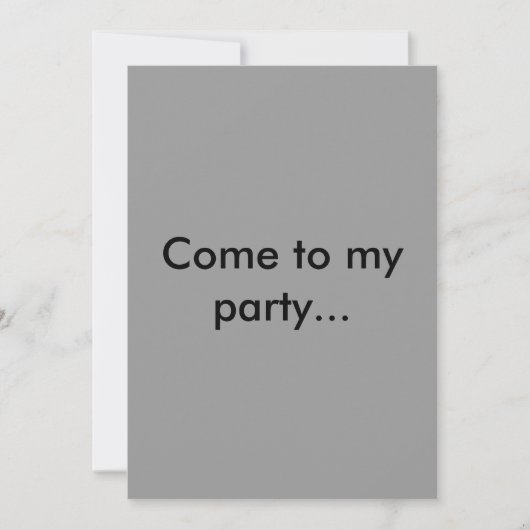 Invitation Viens à ma fête...ou MORT. (Devant)