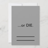 Invitation Viens à ma fête...ou MORT. (Dos)