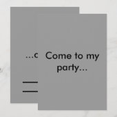 Invitation Viens à ma fête...ou MORT. (Devant / Derrière)