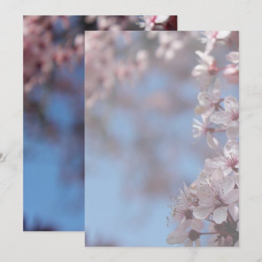 invitation vierge, arbre en fleurs (Devant / Derrière)