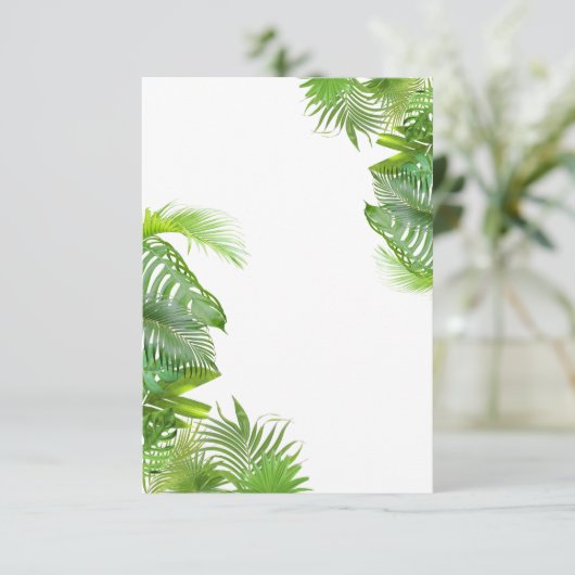 Invitation vierge aux feuilles tropicales (Debout devant)