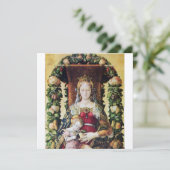 Invitation VIERGE AVEC ENFANT Blanc Champagne papier métalliq (Debout devant)